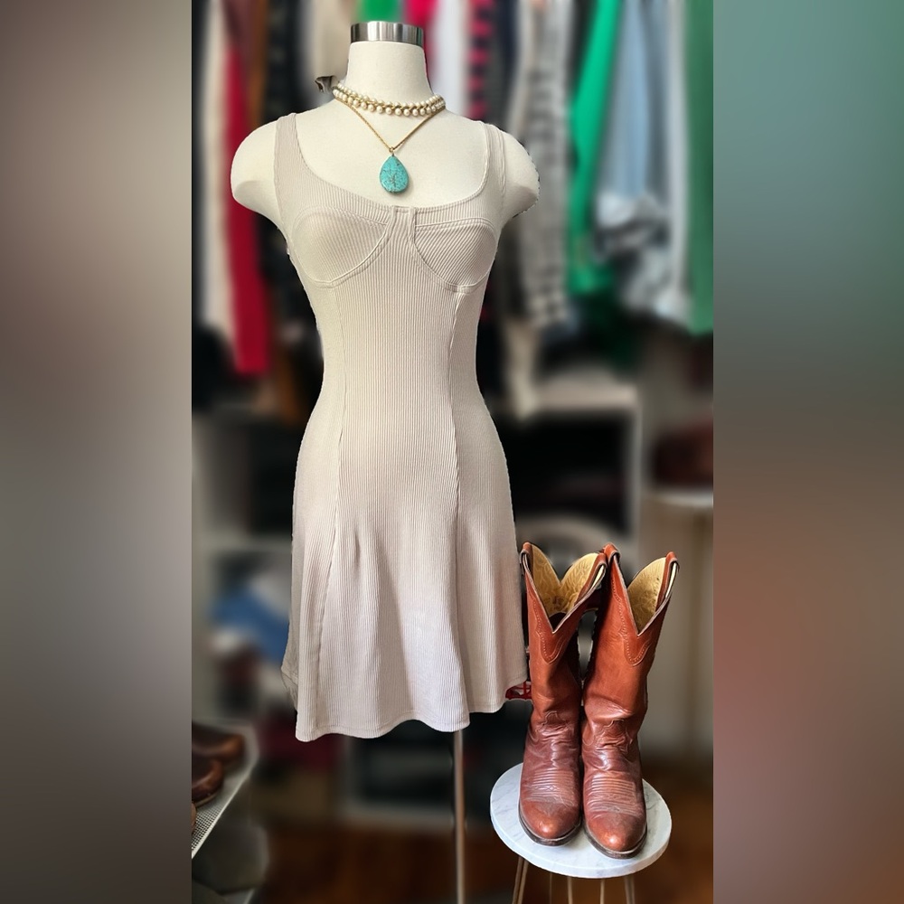 Zara Cream A-Line Dress, Perfect for Layering, Casual